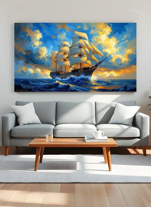 LuisonArt - Vele dOro al Tramonto di Lapis - AI - XXL, Antiek en Kunst, Kunst | Schilderijen | Modern