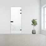 Glazen binnendeur XL voor stomp kozijn zwart beslag-Satijn g, Verzenden, Nieuw