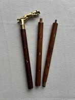 Wandelstok - Messing, Hout - Wandelstok messing