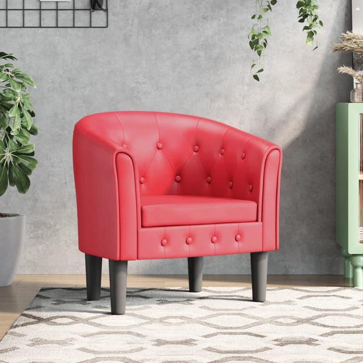 vidaXL Kuipstoel kunstleer rood, Huis en Inrichting, Fauteuils, Nieuw, Verzenden
