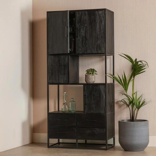 Vakkenkast Mangohout Brendon 90 cm, Maison & Meubles, Armoires | Bibliothèques, Envoi