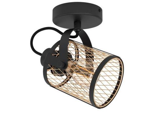 Veiling - EGLO Dellow opbouwspot zwart/messing Ø110mm, Huis en Inrichting, Lampen | Spots