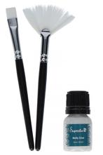 Zwarte Glitter Tattoo Set Kwast En Lijm 3 delig, Verzenden, Nieuw