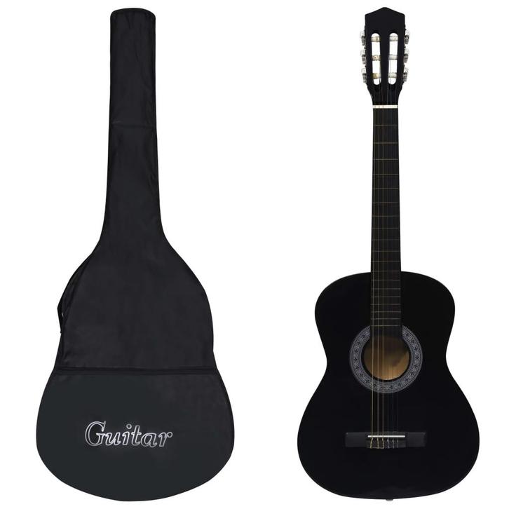 vidaXL Gitaar klassiek beginner met tas 3/4 36 zwart, Muziek en Instrumenten, Snaarinstrumenten | Gitaren | Akoestisch, Nieuw
