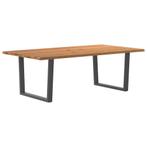 vidaXL Eettafel met boomrand 220x120x74 cm massief hout, Huis en Inrichting, Verzenden, Nieuw