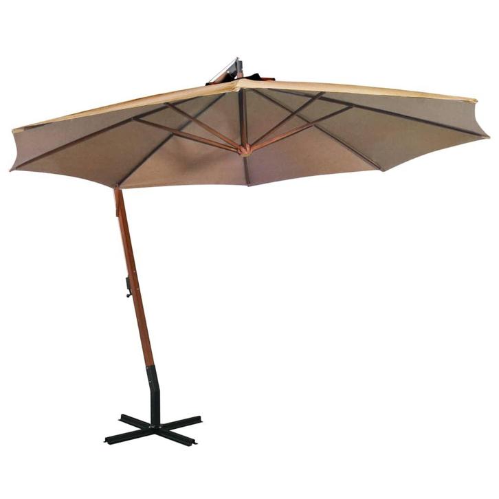 vidaXL Zweefparasol met paal 3,5x2,9 m massief vurenhout, Tuin en Terras, Parasols, Nieuw, Verzenden