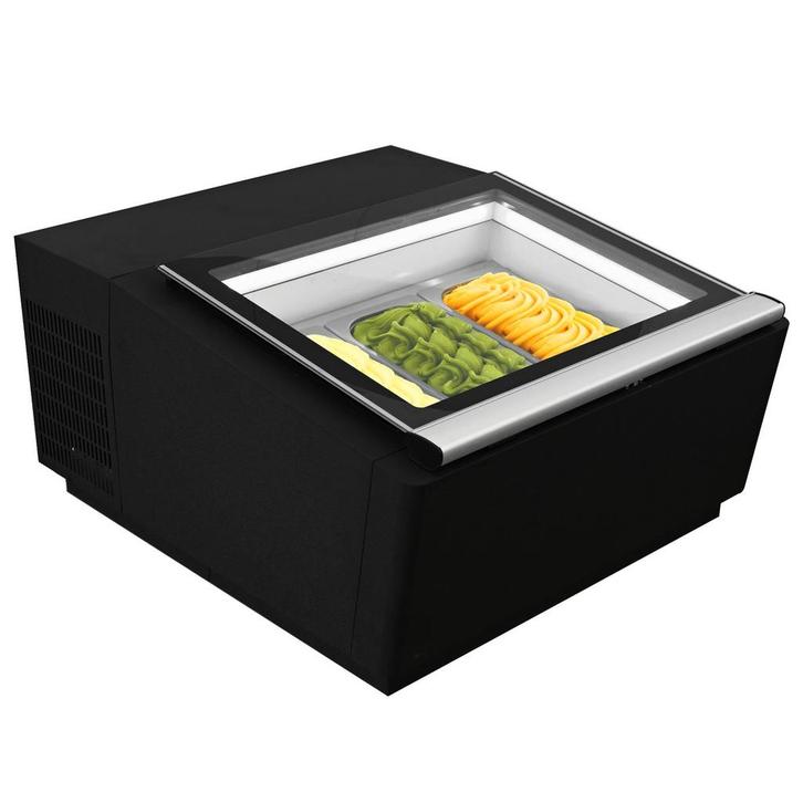 Schepijsvitrine | Zwart | 3x 5L | -16°C/-18°C | Statisch |, Articles professionnels, Horeca | Équipement de cuisine, Envoi