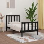 vidaXL Bedframe massief hout zwart 100x200 cm, Huis en Inrichting, Slaapkamer | Bedden, Verzenden, Nieuw