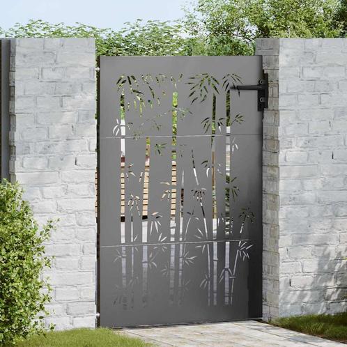 vidaXL Tuinpoort met slot Zwart 105 x 125 cm Poedercoated, Tuin en Terras, Tuinpoorten, Nieuw, Verzenden
