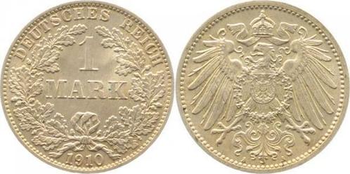 Duitsland 1 Mark 1910 A J 017 Kaiserreich zilver, Postzegels en Munten, Munten | Europa | Niet-Euromunten, België, Verzenden