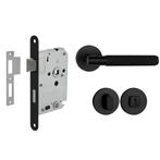 Deurbeslag set met WC-slot en deurklink Luxor mat zwart g..., Ophalen of Verzenden, Nieuw, Overige materialen, Klink of Kruk