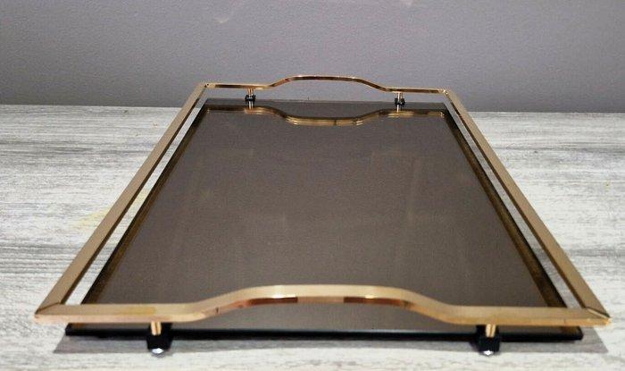 Dienblad - Messing, Glas, Antiek en Kunst, Curiosa en Brocante