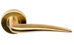 Deurklink BASICS LBXX op ronde rozet PVD mat goud, Nieuw, Overige materialen, Klink of Kruk