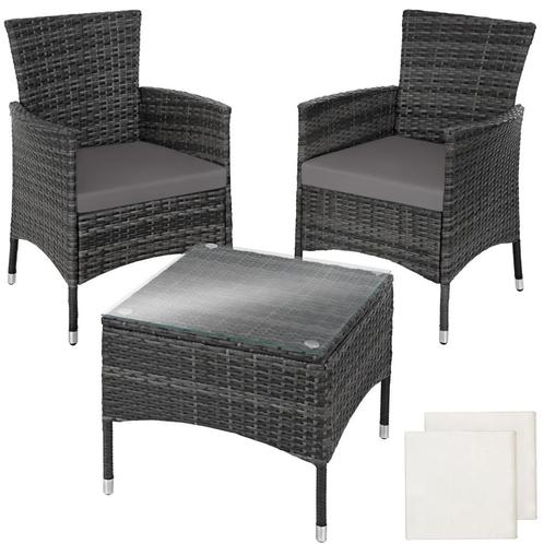 tectake Wicker zitgroep Luzern 2+1 met kussenhoezen in 2 kle, Tuin en Terras, Tuinsets en Loungesets, Verzenden