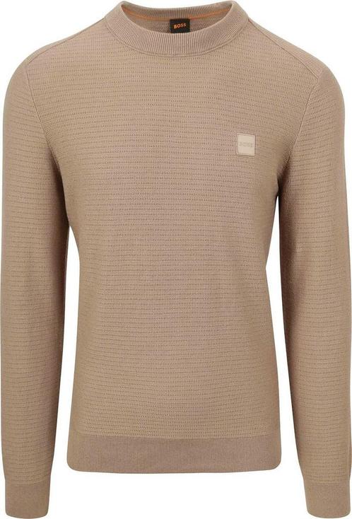 BOSS Trui Anion Taupe maat Maat 46 (S) of kleiner Heren, Kleding | Heren, Truien en Vesten, Overige kleuren, Nieuw, Maat 46 (S) of kleiner