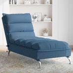 vidaXL Massage chaise longue met kussens stof blauw, Huis en Inrichting, Verzenden, Nieuw