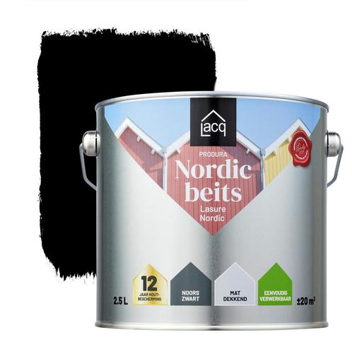 Lacq Produra Nordic Beits Noors Zwart 2.5L, Doe-het-zelf en Bouw, Verf, Beits en Lak, Nieuw, Verzenden