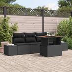 vidaXL Tuin Eettafel Set met kussen met kussen 5 pcs Zwart, Tuin en Terras, Verzenden, Nieuw