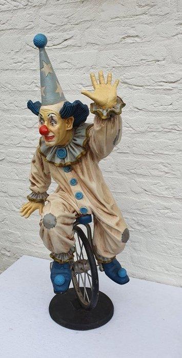 Jun Asilo - Beeld, Clown op de eenwieler - Juno Asilo - 50, Antiek en Kunst, Curiosa en Brocante