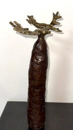 Abdoulaye Derme - sculptuur, Baobab stylisé en bronze patiné, Antiek en Kunst