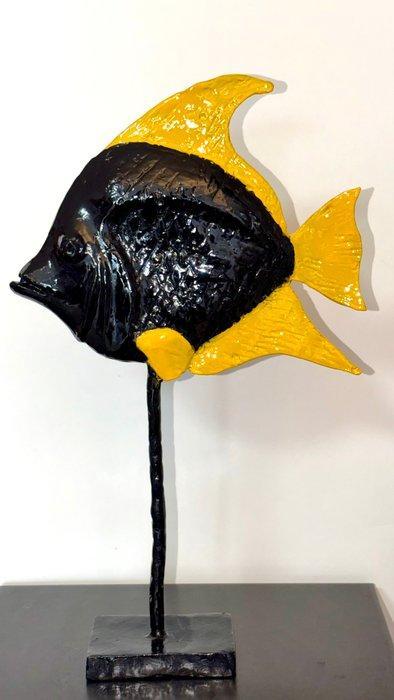 Derme Abdoulaye - sculptuur, Poisson sur tige stylisée en, Antiek en Kunst, Curiosa en Brocante