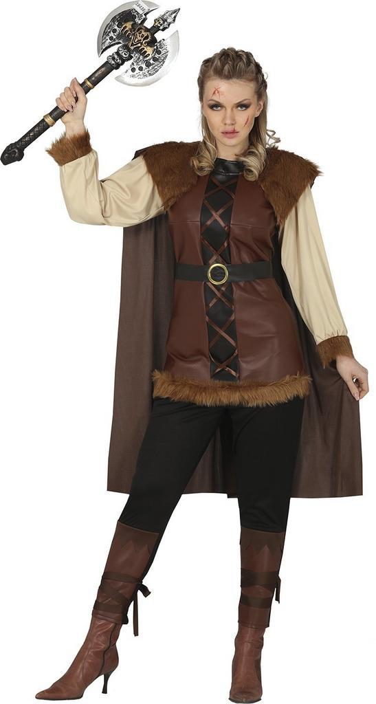 Viking Kostuum Bruin Dames, Kleding | Dames, Carnavalskleding en Feestkleding, Nieuw, Verzenden