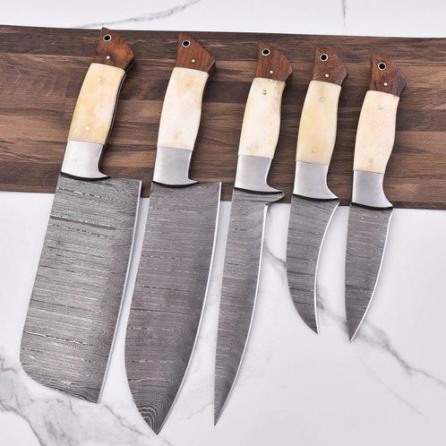 Couteau de cuisine - Chefs knife - Os de chameau, bois et, Antiek en Kunst, Antiek | Keukengerei