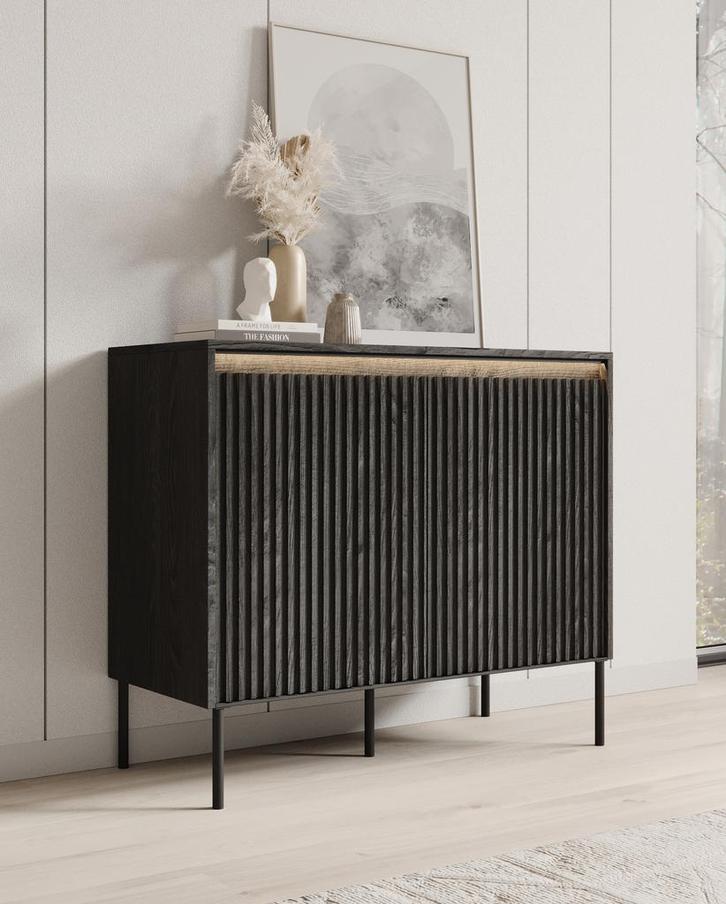 Meubella Dressoir Timoteo mat zwart 98 cm, Huis en Inrichting, Kasten | Dressoirs, 25 tot 50 cm, Nieuw, 50 tot 100 cm, Verzenden