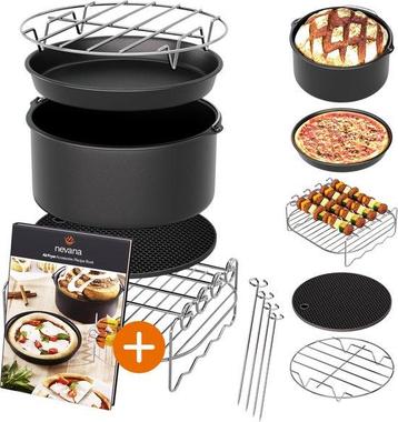 Tweedekans | Airfryer Accessoires 7-delig Ø 20cm Zwart beschikbaar voor biedingen