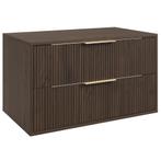 Wastafelkast Rimini 80 cm - Walnoot Bruin - Badmeubel, Verzenden, Nieuw