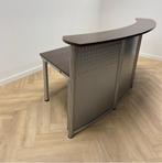 Tweedehands balie met bureau (hxbxd) 110x250x115 cm, donker, Gebruikt, Bureau