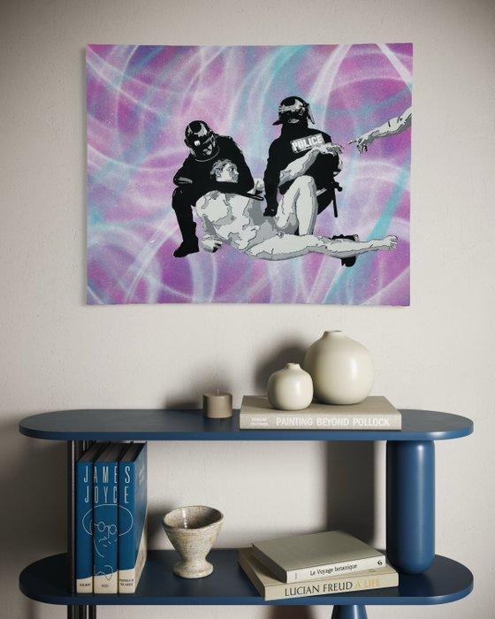 Sinao - Adams Riot [100% handmade], Antiek en Kunst, Kunst | Schilderijen | Modern