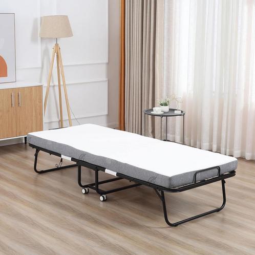 Vouwbed - ComfortSleep - Staal &amp; Schuim - Wit, Huis en Inrichting, Slaapkamer | Bedden, Nieuw, Stof, Ophalen of Verzenden