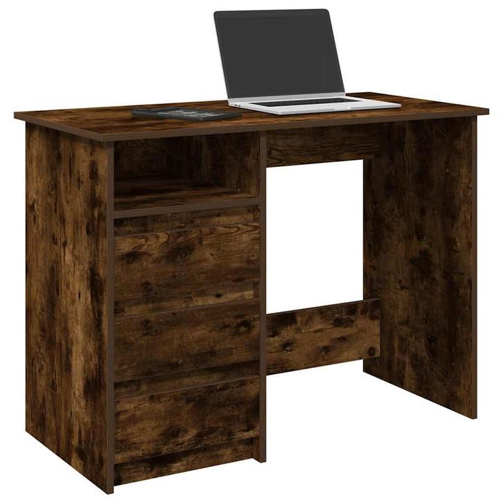 vidaXL Bureau 102x50x75 cm bewerkt hout gerookt eikenkleurig, Huis en Inrichting, Bureaus, Nieuw, Verzenden