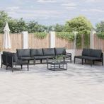 vidaXL Tuinbank Set Antraciet Staal, Tuin en Terras, Verzenden, Nieuw