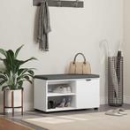 vidaXL Hallenbank Wit 80 x 38 x 46 cm Geengineerd Hout en, Huis en Inrichting, Verzenden, Nieuw