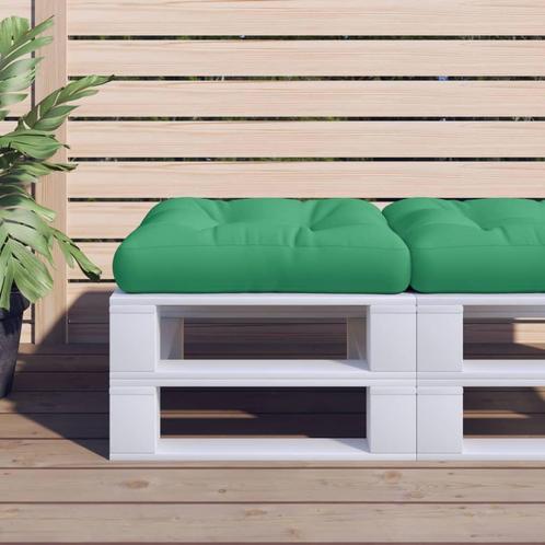 vidaXL Palletkussen 58x58x10 cm stof groen, Huis en Inrichting, Woonaccessoires | Kussens, Nieuw, Verzenden