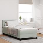 vidaXL Boxspringbed met Matras & LED Lichtgrijs 100x200 cm, Huis en Inrichting, Slaapkamer | Bedden, Verzenden, Nieuw