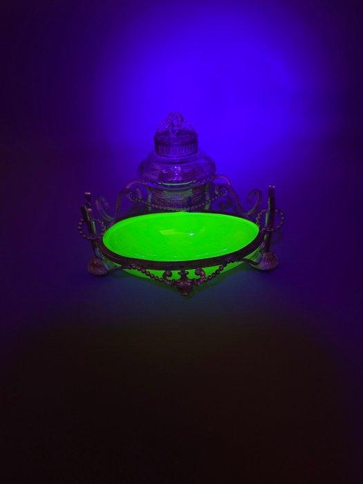 Encrier - Laiton, verre duranium, Collections, Stylos