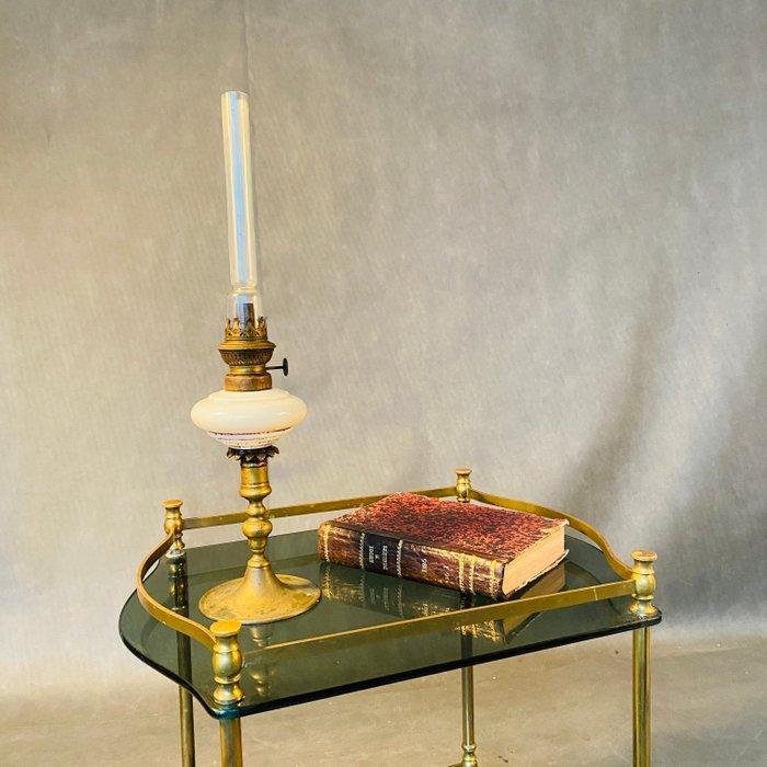 Lampe à pétrole - Céramique, Laiton, Antiek en Kunst, Curiosa en Brocante