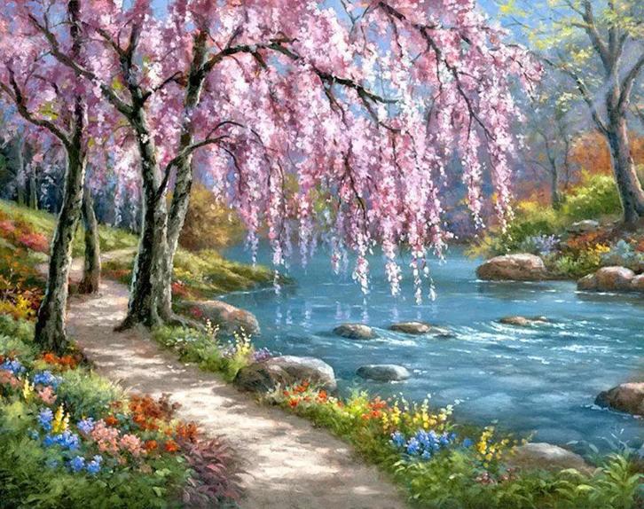 2dekans | Office - Schilderen op nummers boom met rivier -, Boeken, Hobby en Vrije tijd, Ophalen of Verzenden