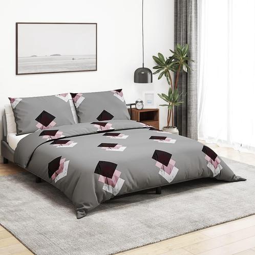vidaXL Dekbedovertrekset 260x240 cm katoen grijs, Huis en Inrichting, Slaapkamer | Beddengoed, Nieuw, Verzenden