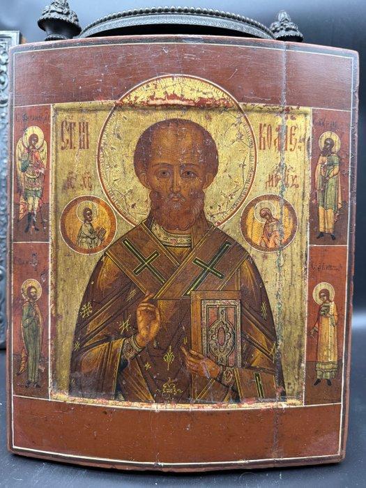 Icoon - Nikolaas de Wonderdoener - Hout, Antiek en Kunst, Kunst | Niet-Westerse kunst