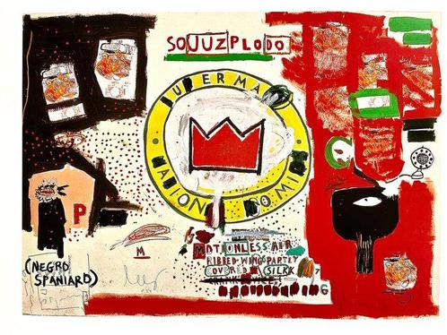 Jean Michel Basquiat (1960-1988) - Untitled (Crown 1988) -, Antiek en Kunst, Kunst | Tekeningen en Fotografie
