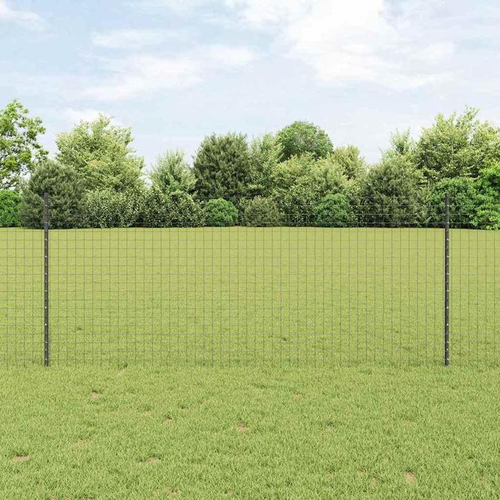 vidaXL Fence Posts 44 pcs Grijs 140 cm Staal, Tuin en Terras, Palen, Balken en Planken, Nieuw, Verzenden