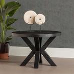 Salontafel Mangohout Rond Tara 70 Zwart, Maison & Meubles, Verzenden