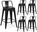 Barkrukken set van 4 - Barstoel met rugleuning - Barkruk - B, Verzenden