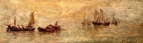 Pompeo Mariani (1857–1927), Attribué(e) à - Marina con, Antiek en Kunst, Kunst | Schilderijen | Klassiek