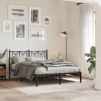 vidaXL Bedframe met hoofdbord metaal zwart 140x200 cm, Verzenden, Nieuw
