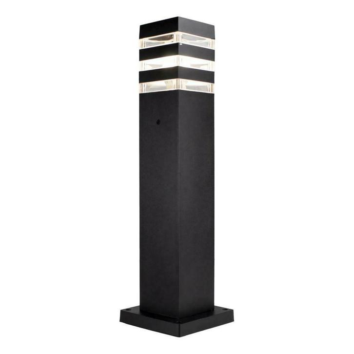 Moderne zwarte tuinpaal 51cm E27 fitting Valida Netstroom, Tuin en Terras, Buitenverlichting, Nieuw, Led, Overige materialen, Netvoeding